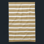 Teak Neutral Stripes Kitchen Towel<br><div class="desc">Horizontal stripe patterns in a warm neutral colour palette.</div>