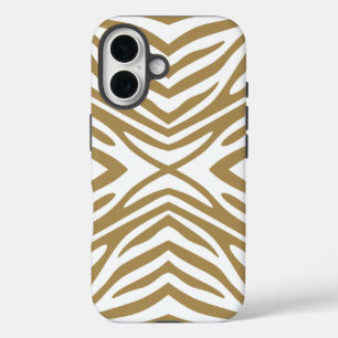 Teak Neutral Zebra iPhone 16 Case