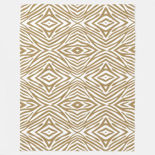 Teak Neutral Zebra Fleece Blanket (Front)