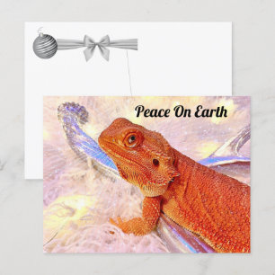 Teak the Bearded Dragon Christmas Postcard