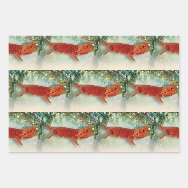 Teak the Bearded Dragon  - Wrapping Paper Sheets (Front)