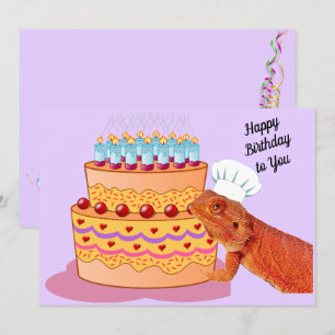 Teak the Beardie Wishes You A Happy Birthday Flat
