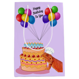 Teak the Beardie Wishes You A Happy Birthday Medium Gift Bag