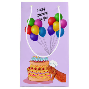 Teak the Beardie Wishes You A Happy Birthday Small Gift Bag