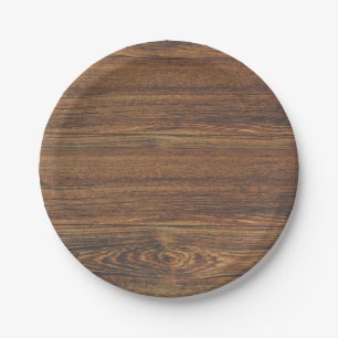 Teak Wood Grain Paper Plate