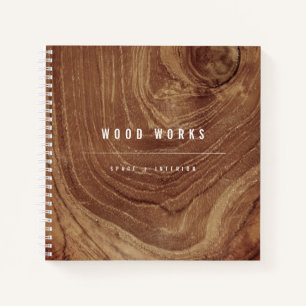Teak Wood Grain Photo Minimalist Interior Design Notebook