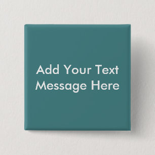 Teal 2 Inch Square Button