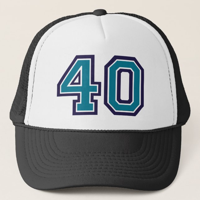 Teal 40th Birthday Party Trucker Hat (Front)