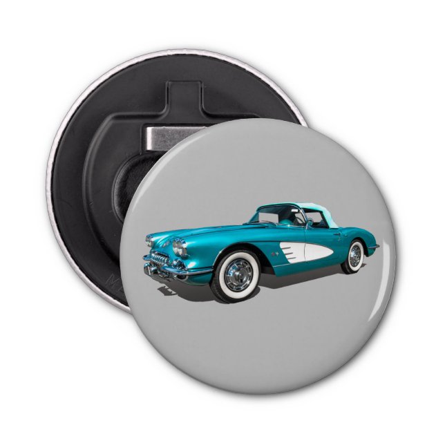 Teal 59 Corvette customizable background  Bottle Opener (Front)