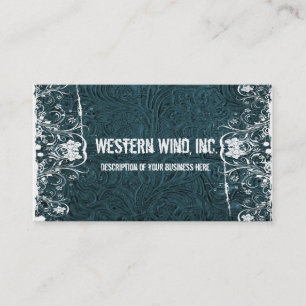 Teal a usiné le carte de visite de cuir et de