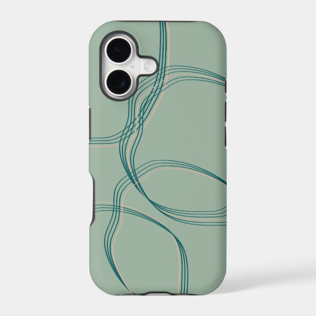 Teal Abstract Geometric Phone Ccase (Back)