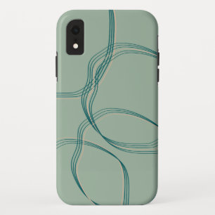 Teal Abstract Geometric Phone Ccase iPhone XR Case