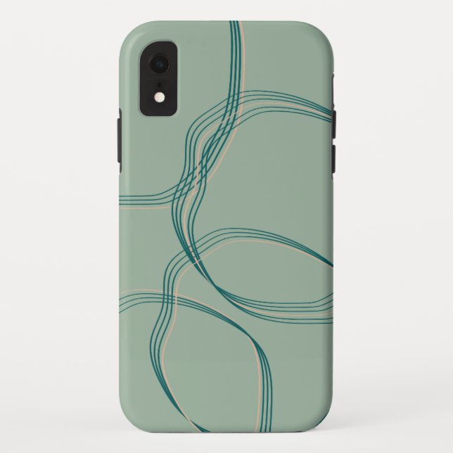 Teal Abstract Geometric Phone Ccase Case-Mate iPhone Case (Back)