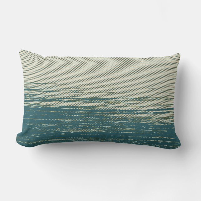 Teal Abstract Pattern Lumbar Pillow (Front)