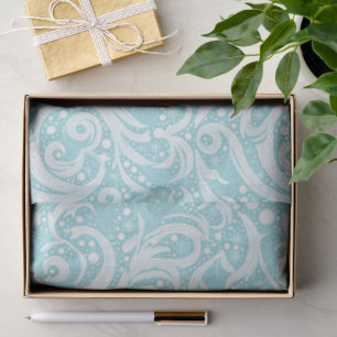 Teal Abstract Snowflake Pattern#10 ID1009 Tissue Paper