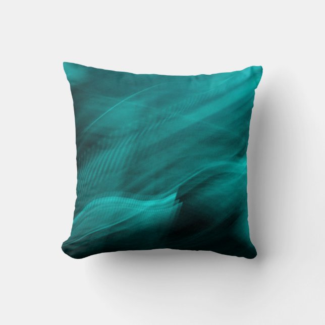 Teal Abstract- Throw Pillow (Front)