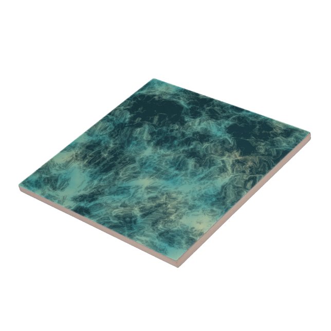 Teal Abstract Tile (Side)