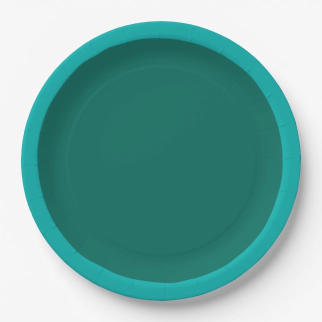 Teal Accent Colour Ready to Customize Paper Plate (Front)