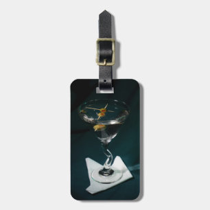Teal Alcohol Cocktail Martini Luggage Tag