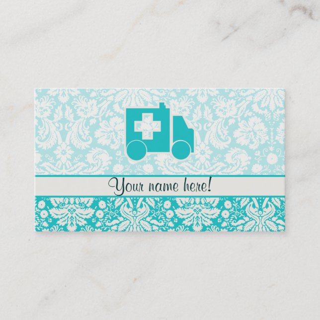 Teal Ambulance Business Card (Front)