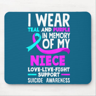 Teal & Purple In Memory Of My Niece Suicide Pr Mouse Pad