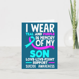 Teal & Purple In Memory Of My Son Suicide Prev Card