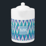 Teal and Amethyst iKat ZigZag pattern<br><div class="desc">Purple and Teal Tribal iKat ZigZag We are celebrating the New 2013 colour trends in this fun purple and teal tribal zigzag pattern - using colours from the new COLOR PALETTE 2013 - We have left all of the images used in this design customizable - You can play with them...</div>