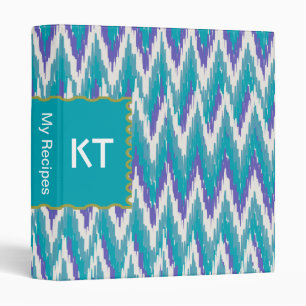 Teal and Amethyst iKat ZigZag pattern Binder