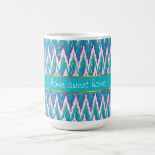 Teal and Amethyst iKat ZigZag pattern Coffee Mug