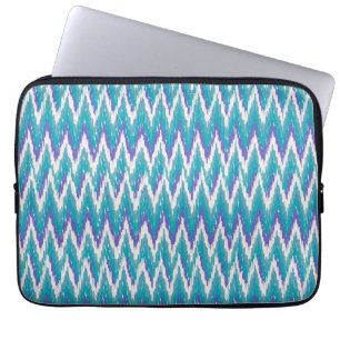 Teal and Amethyst iKat ZigZag pattern Laptop Sleeve