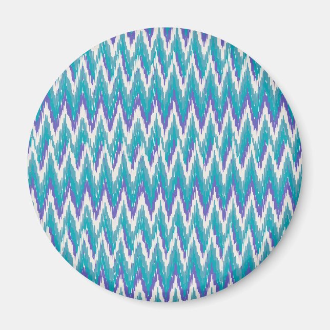 Teal and Amethyst iKat ZigZag pattern Magnet (Front)