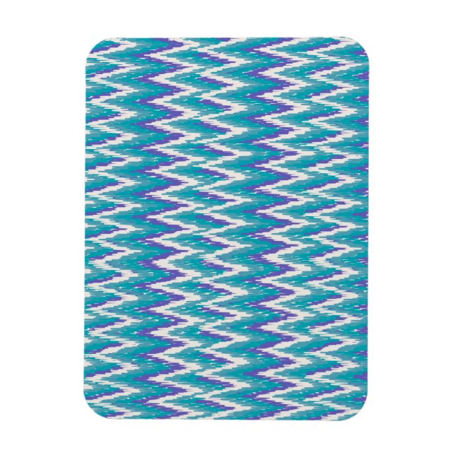 Teal and Amethyst iKat ZigZag pattern Magnet (Vertical)