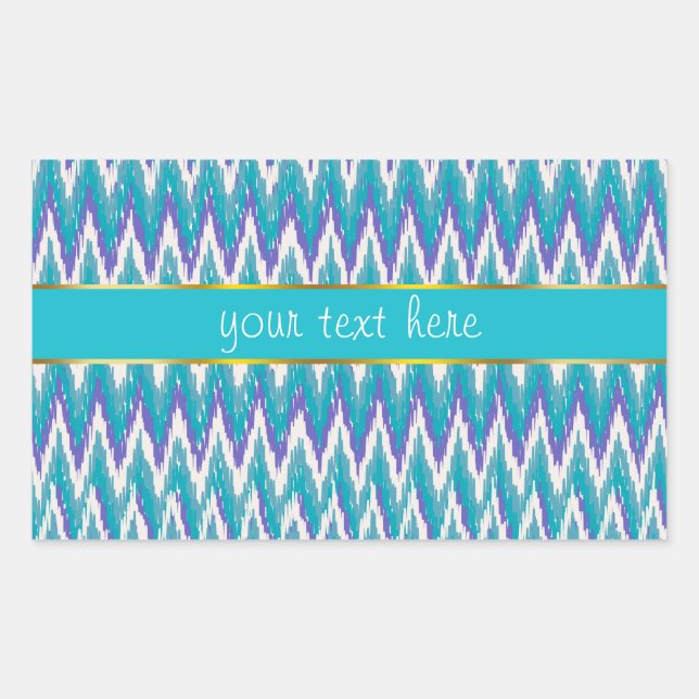 Teal and Amethyst iKat ZigZag pattern Sticker (Front)