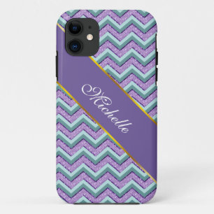 Teal and Amethyst ZigZag iPhone 11 Case