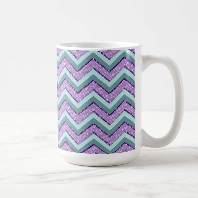 Teal and Amethyst ZigZag Coffee Mug (Right)