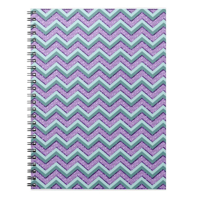 Teal and Amethyst ZigZag Notebook (Front)
