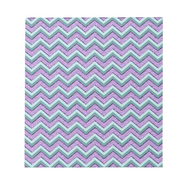 Teal and Amethyst ZigZag Notepad (Front)