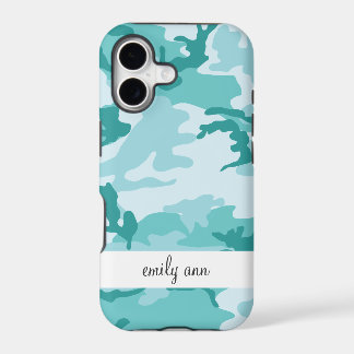 Teal and Aquamarine Urban Camoflage Pattern