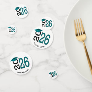 Teal and Black 2026 Graduation  Confetti