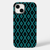Teal and black diamond pattern
