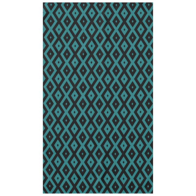 Teal and black diamond pattern tablecloth (Front)