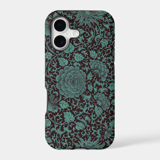 Teal and Black Floral iPhone 5/5s cases