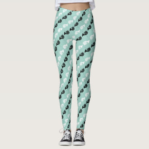 Teal and Black French Horn Leggings