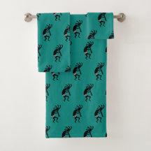 Teal And Black Kokopelli Southwest Design