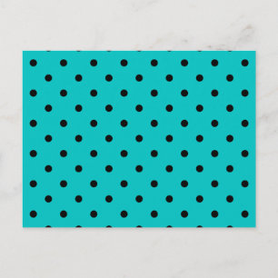 Teal and Black Polka Dot Pattern. Postcard