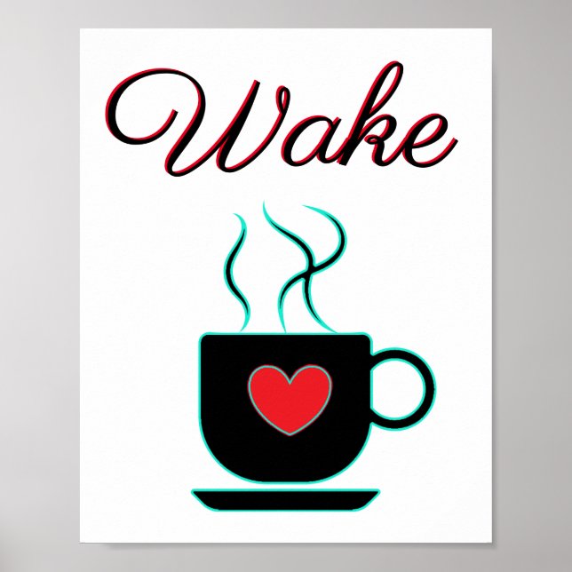 Teal and Black Wake Sign for Kitchen (Front)