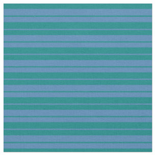 Teal and Blue Coloured Lined Pattern Fabric
