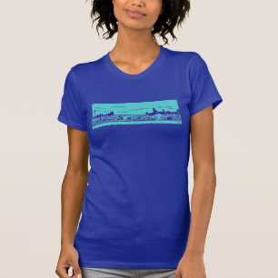 Teal and Blue Comic Style Chicago Women's T-Shirt