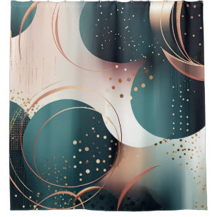 Teal and blush pink abstract modern design