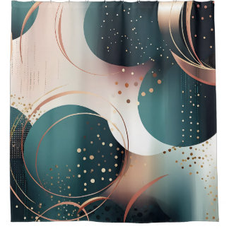 Teal and blush pink abstract modern design